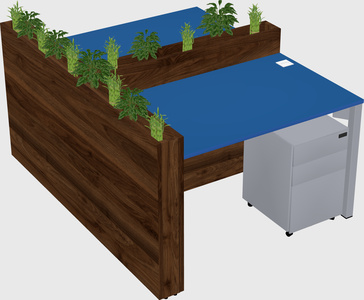 Rectangular shared desk