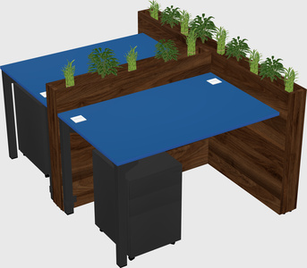 Rectangular shared desk