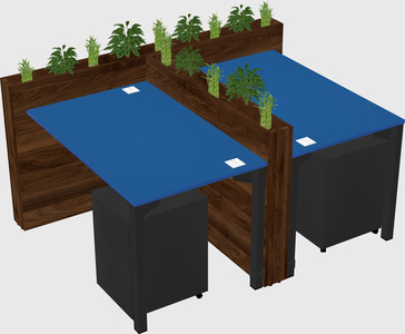 Rectangular shared desk