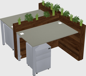 Rectangular shared desk