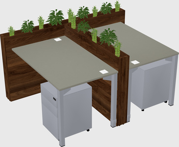Rectangular shared desk