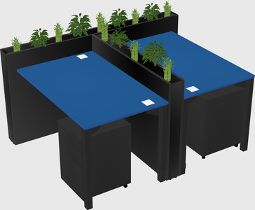 Rectangular shared desk