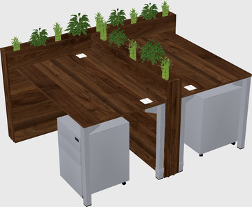 Rectangular shared desk
