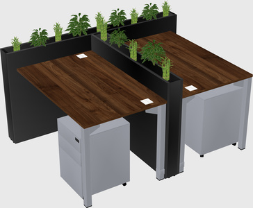 Rectangular shared desk