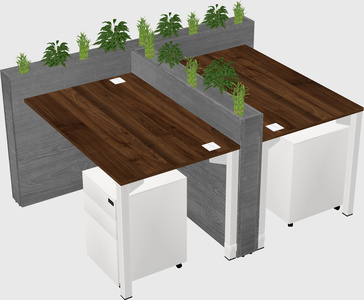 Rectangular shared desk