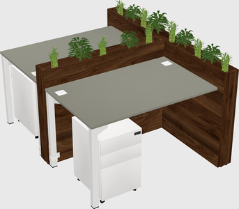 Rectangular shared desk
