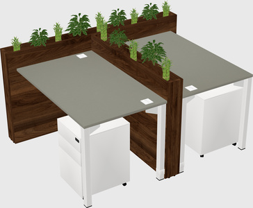 Rectangular shared desk