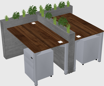 Rectangular shared desk