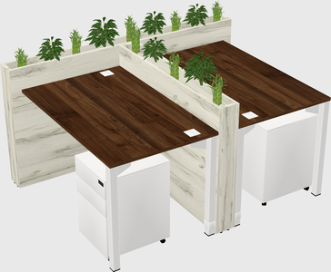 Rectangular shared desk