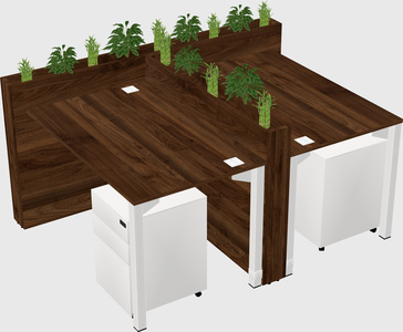 Rectangular shared desk