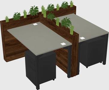 Rectangular shared desk