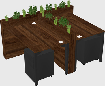 Rectangular shared desk