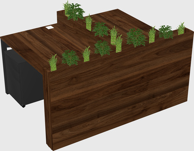 Rectangular shared desk