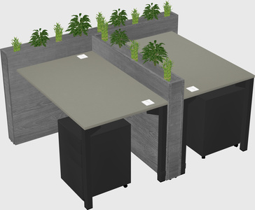 Rectangular shared desk