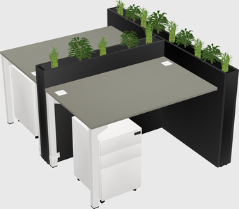 Rectangular shared desk