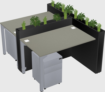 Rectangular shared desk