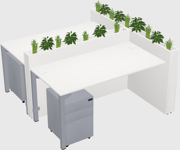 Rectangular shared desk