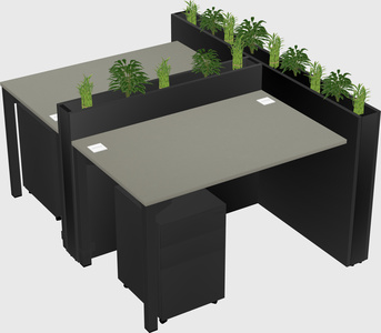 Rectangular shared desk