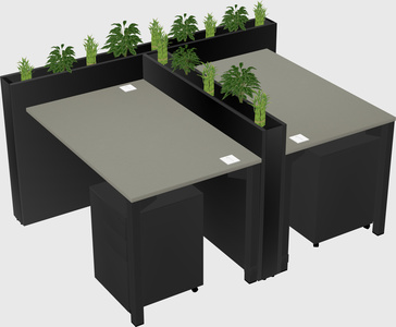 Rectangular shared desk