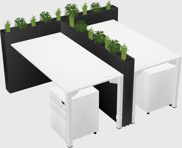 Rectangular shared desk