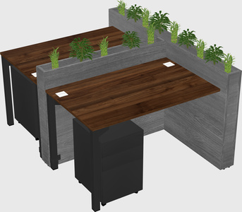 Rectangular shared desk