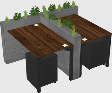 Rectangular shared desk