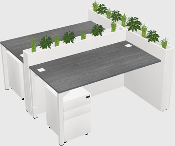 Rectangular shared desk