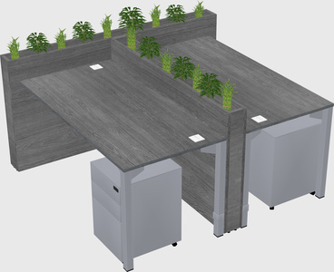 Rectangular shared desk