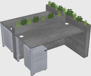Rectangular shared desk