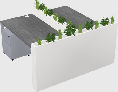 Rectangular shared desk