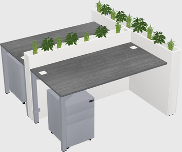 Rectangular shared desk