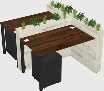 Rectangular shared desk