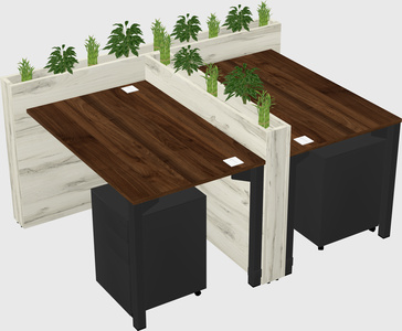 Rectangular shared desk