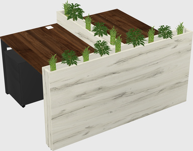 Rectangular shared desk