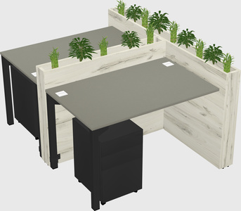 Rectangular shared desk