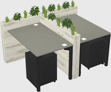 Rectangular shared desk
