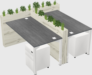 Rectangular shared desk