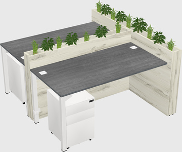 Rectangular shared desk