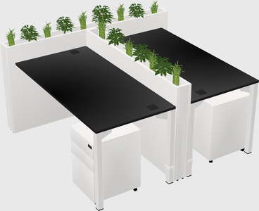 Rectangular shared desk