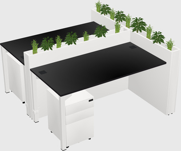 Rectangular shared desk