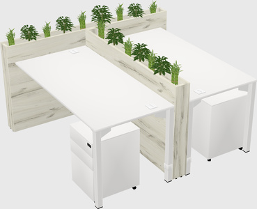 Rectangular shared desk