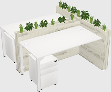 Rectangular shared desk