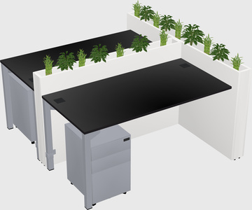 Rectangular shared desk