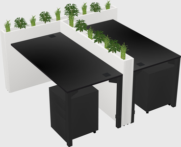 Rectangular shared desk