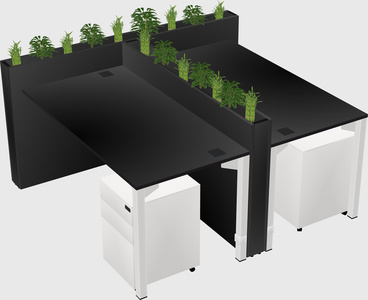 Rectangular shared desk