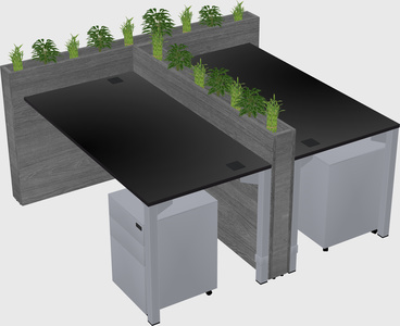 Rectangular shared desk