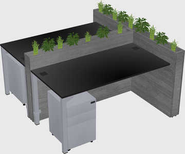 Rectangular shared desk