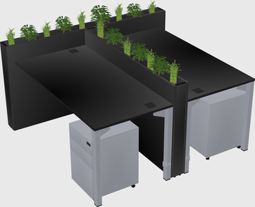 Rectangular shared desk