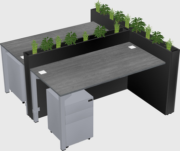 Rectangular shared desk