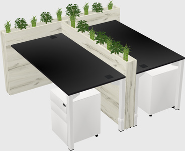 Rectangular shared desk